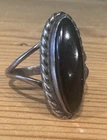 Vintage Southwestern American Sterling Silver & Onyx Ring Size 8