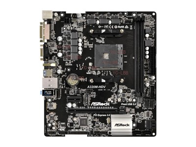 ASRock A320M-HDV AM4 AMD Promontory A320 USB 3.1 HDMI Micro ATX AMD Motherboard