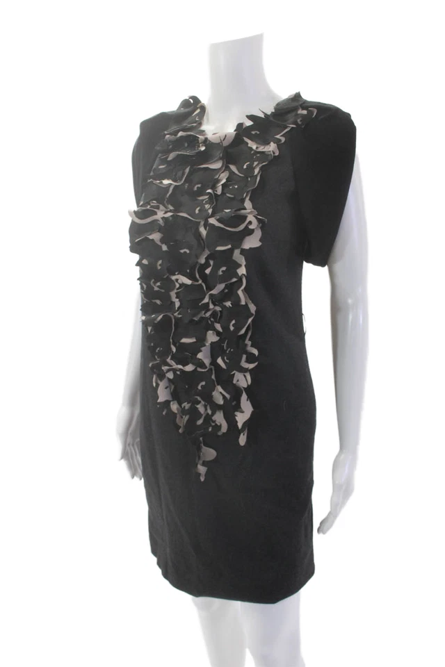 Vestido Vivienne Tam Mujer Lana Manga Larga Manga Corta Texturizado Talla Gris Foto 2 de 4