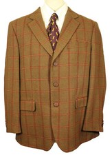Blazer giacca uomo tweed lana Lubiam marrone italiano con finestra 44R