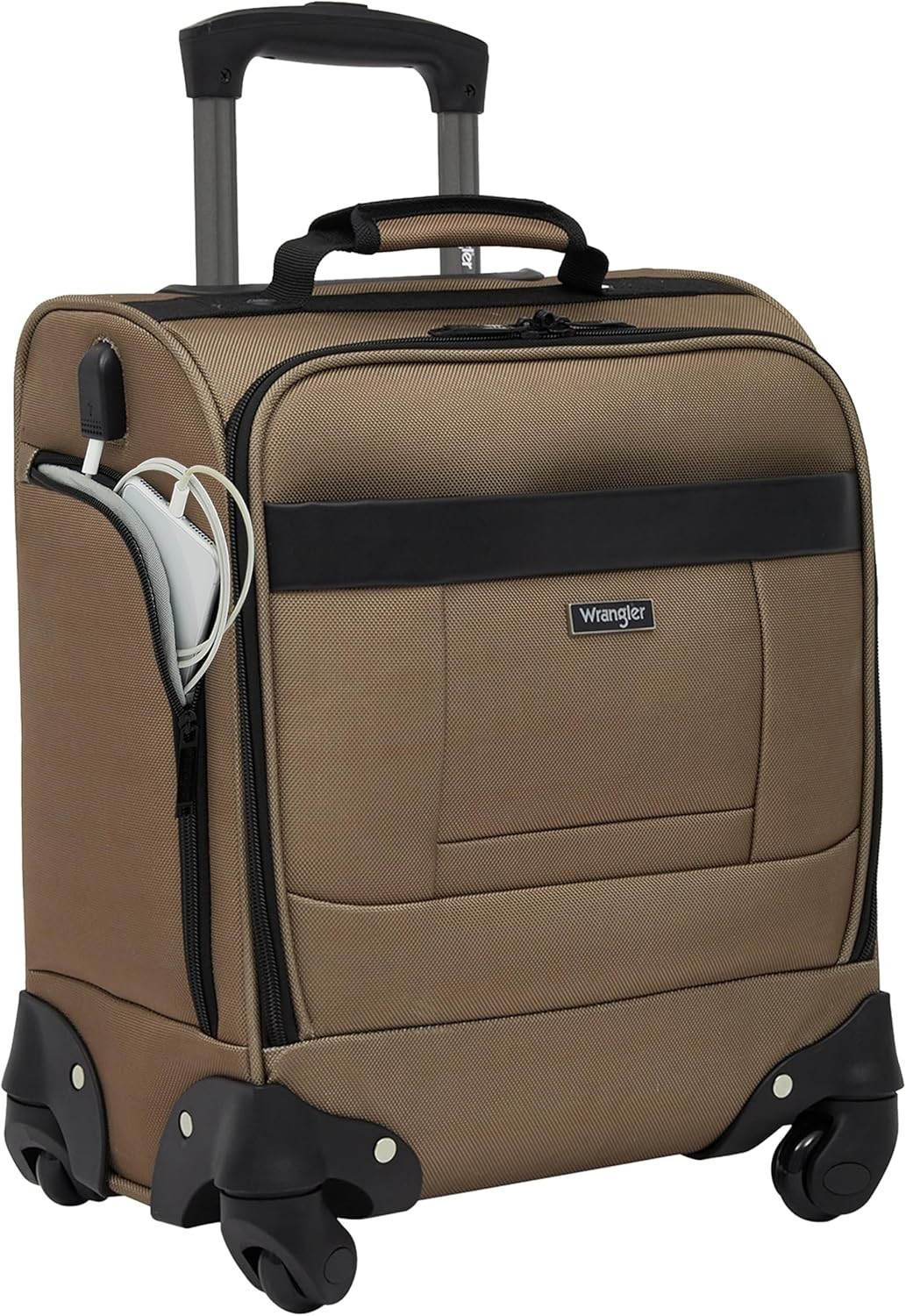 17" Underseat Spinner Carry-On Luggage, Mocha