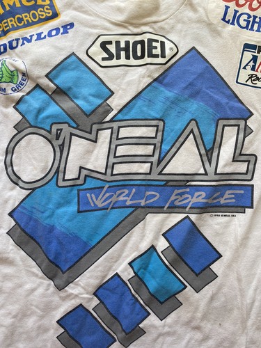 Vintage Motocross 1990 Mike Craig Race Shirt O’Neal Word Force Camel Supercross - 第 8/16 張圖片