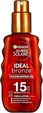 Image of Garnier Ambre Solaire Sun Cream Spray SPF15 Ideal Bronze Protective Oil