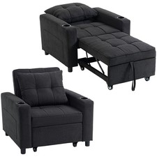 HOMCOM 3-in-1 Sofa Bed, Convertible Sleeper Chair with Adjustable Backrest