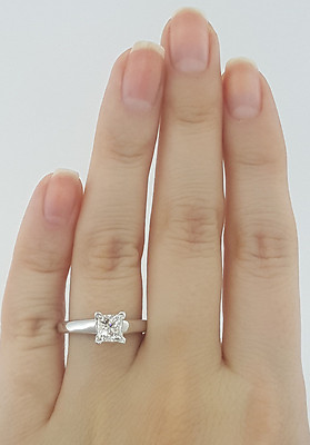 【HYERES LOR】24SS★ Lab Dia 14K 1ct Princess Solitaire Ring Leo Princess Diamond Solitaire Engagement Ring 1 ct 14K