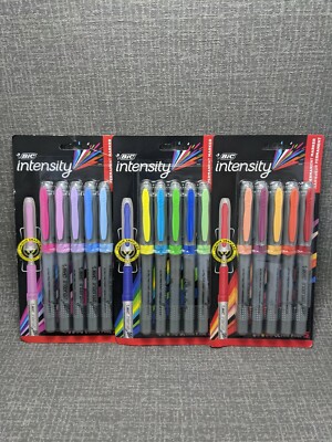 3 packs BIC INTENSITY ASSORTED COLORS ULTRA FINE PERMANENT MARKERS 15 Total 