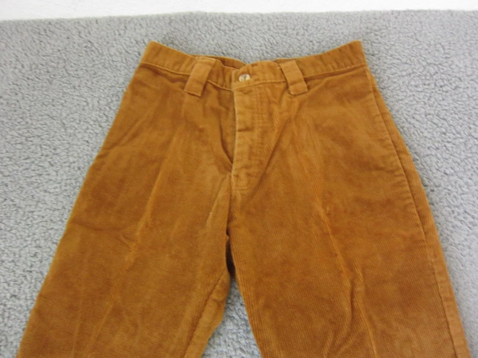 Vintage 70s Corduroy Pants Misses 12/13 23w x 31L Brown Farah Made in USA - Image 2 of 4