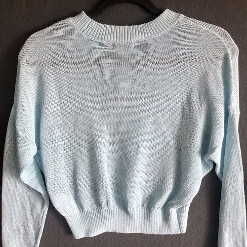 Madewell Sweater XXS Light Blue Loose Knit Crewneck Pullover Long Sleeve Top NWT - Picture 19 of 22