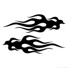 Flames Fire Pair - Decal Sticker - Multiple Colors & Sizes - ebn7276