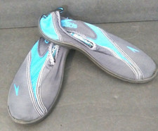 Speedo Kids Water Shoes Swim Footwear Size 7 Gray Teal Beach Pool Sand Logo
