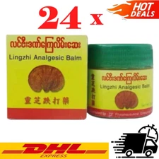 24 x 30g. Lingzhi Analgesic Myanmar Balm Ointment Herbal Muscle Massage Bug Bite