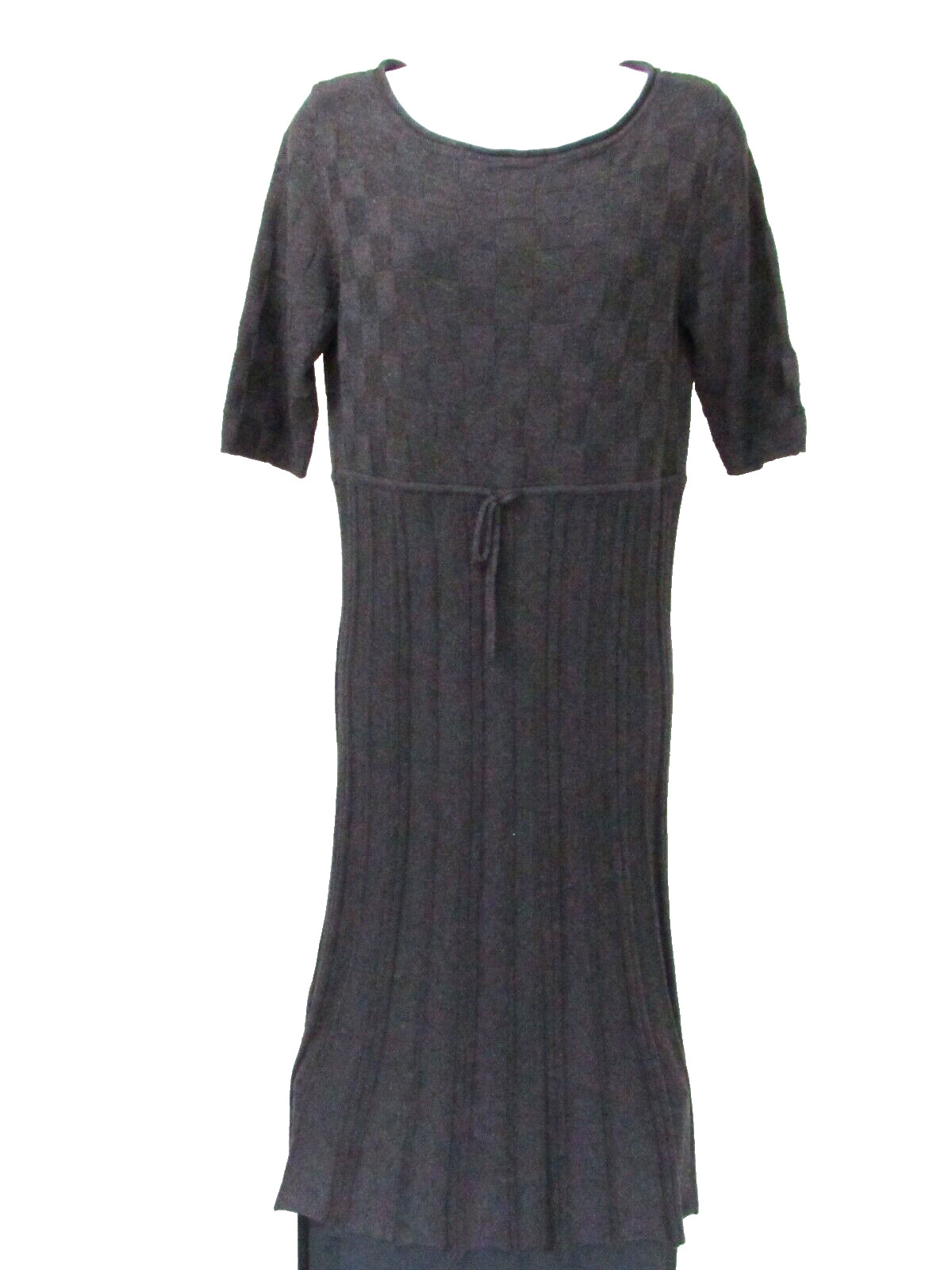 MAX STUDIO Gray Drawstring Short Sleeve Pleated K… - image 1