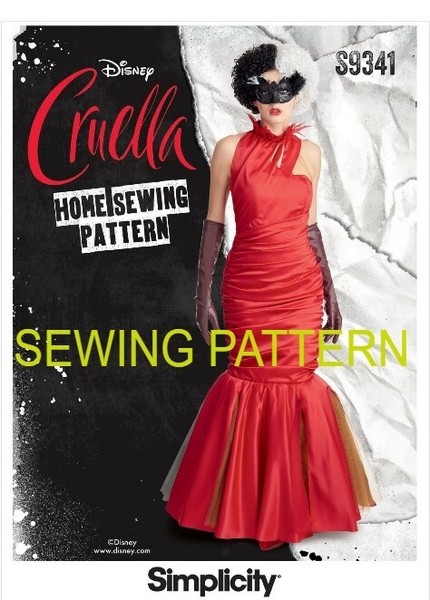 Simplicity 9341 Misses Cruella Kleid Disney NäHmuster GrößEn 6-14 & 14-22-image