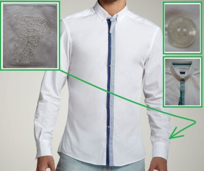 NWT Versace Collection White Colored Ribbon Placket Sport Shirt