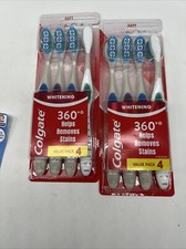 2 Colgate 360 Optic White Whitening Toothbrush Adult Soft Toothbrush 4pk