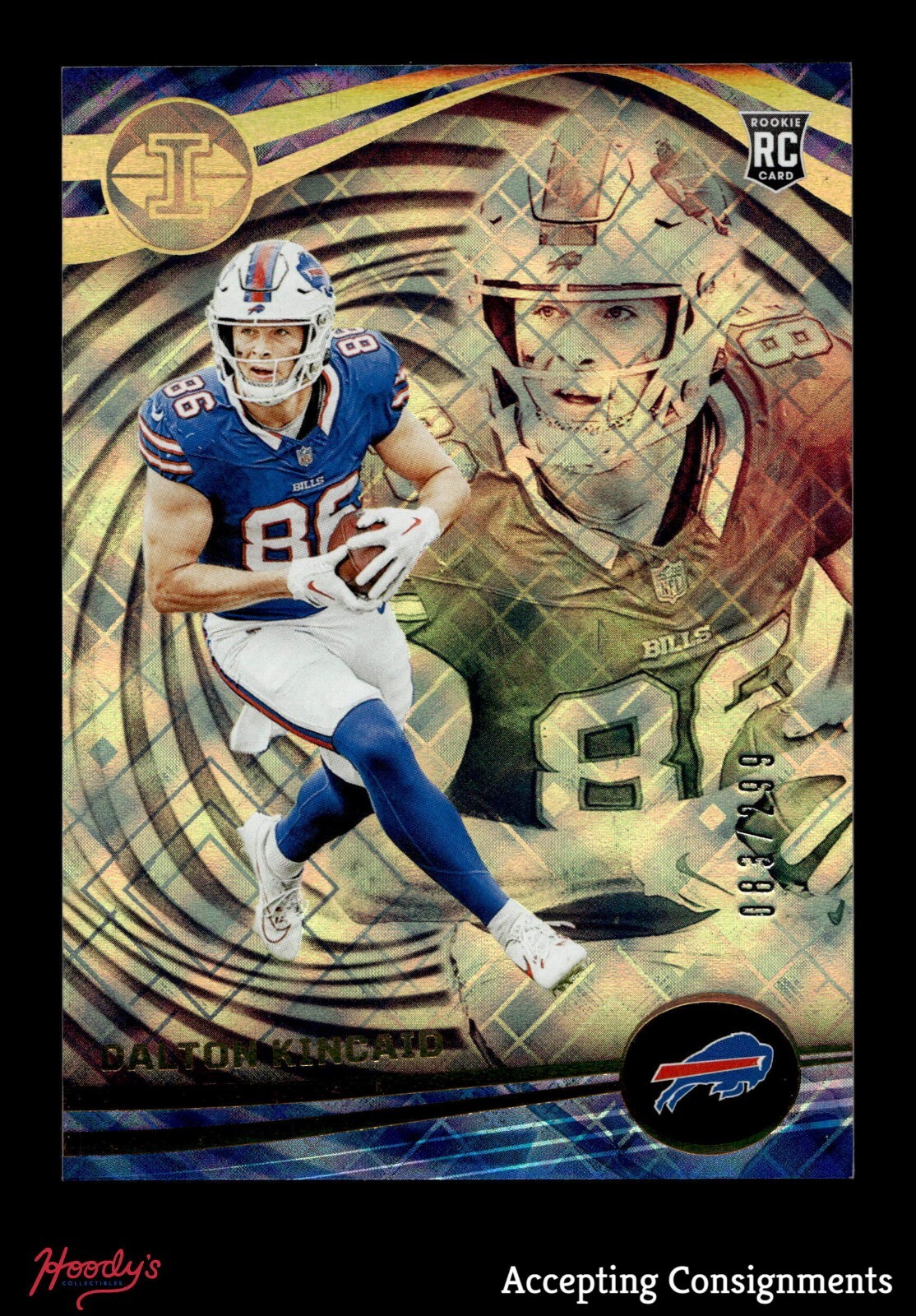2023 Panini Illusions Yellow Diamond #13 Dalton Kincaid 83/299 ROOKIE RC BILLS