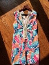 Lilly Pulitzer Alexa Shift Dress Goombay Smashed Zipper Pineapples Size 8