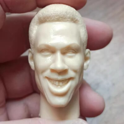 1/6 Unpainted Negroes Smile With Their Teeth Head Sculpt For 12'' Action Figure