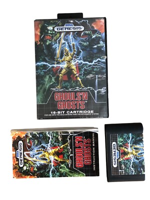 Ghouls n Ghosts Sega Genesis Mega Drive Videospiel 1989 komplett mit Handbuch CIB