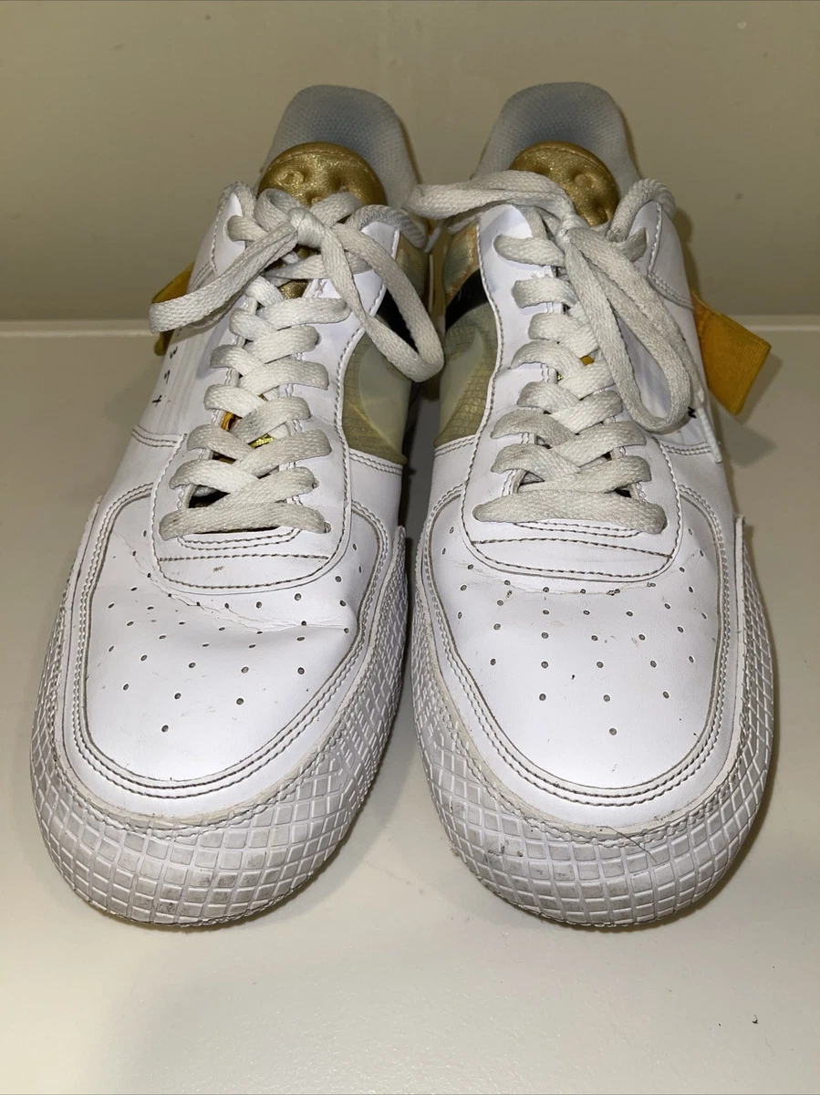 NIKE AF1 Type white gold low top athletic sneaker shoe men s size
