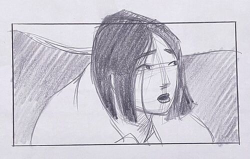 MULAN Pencil Layout Drawing Realizing Shang Knows She is a Woman Disney (SC 40C) - Afbeelding 1 van 2