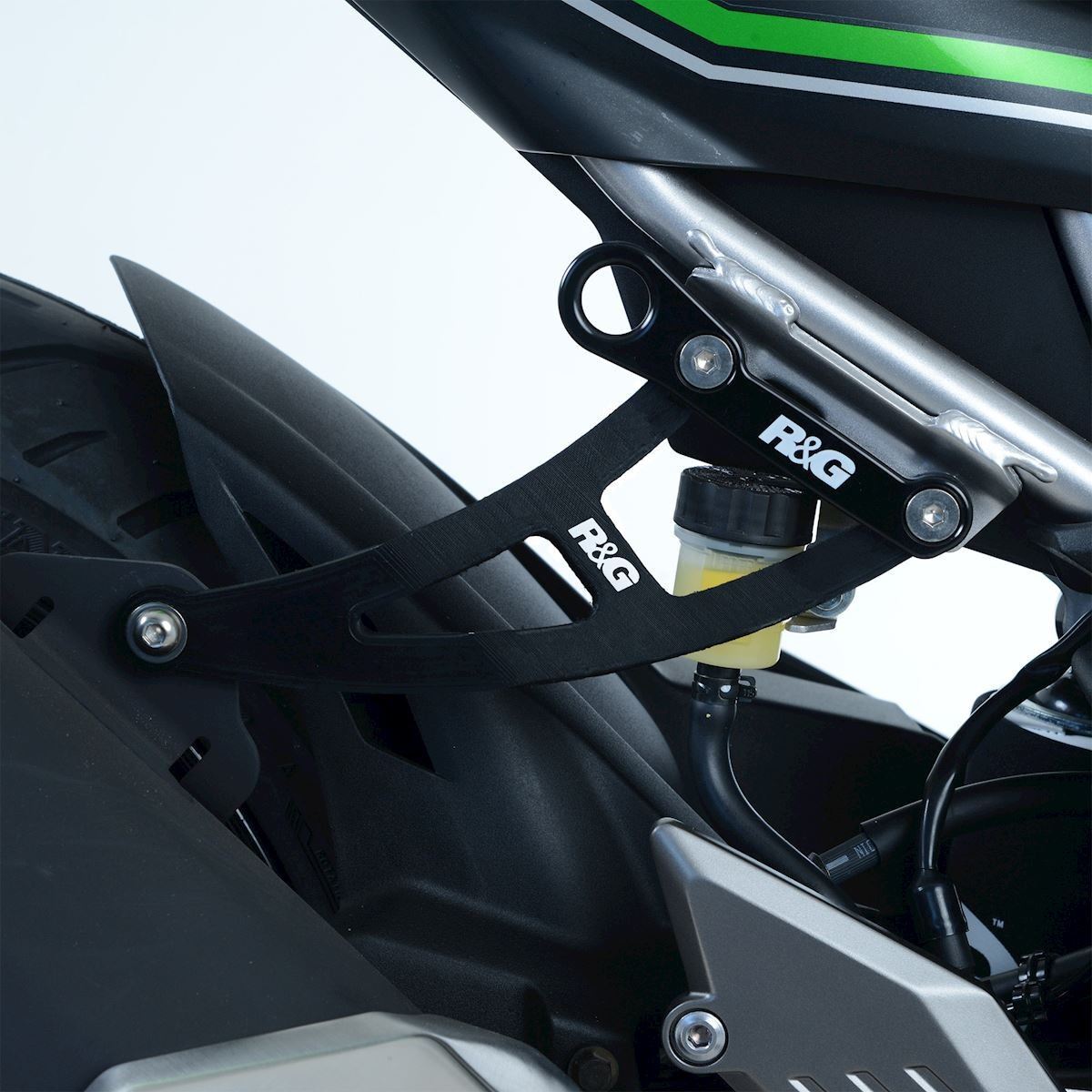 R&G Exhaust Hanger & Footrest Blanking Plate Kit Black Kawasaki Z125 2019 - 2024