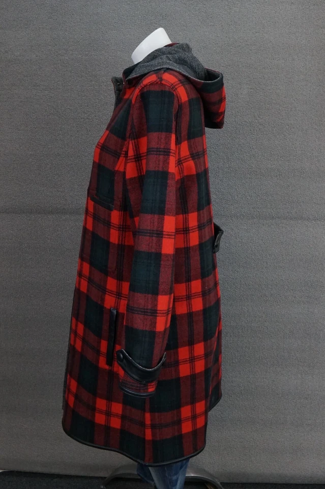 Gabardina chaqueta vintage Worth para mujer talla M de cuero de lana a cuadros búfalo Foto 3 de 4