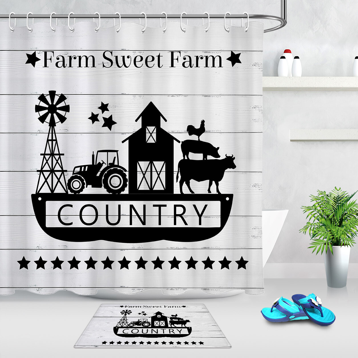 Country Decor Stacker Farm Animals Coir Mat For Sale Online Ebay