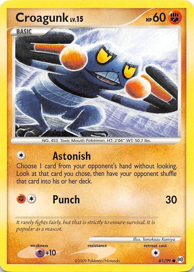 CROAGUNK 61/99 - NON-Holo COMMON - Platinum Arceus - 2009 POKEMON CARD - NM/M
