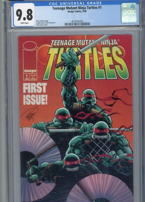 TEENAGE MUTANT NINJA TURTLES #1 MT 9.8 CGC WHITE PAGES LARSEN  COVER AND ART 