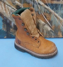 DAN POST DPC2182 YOUTH'S BROWN LEATHER LACE UP BOOTS SIZE 9.5