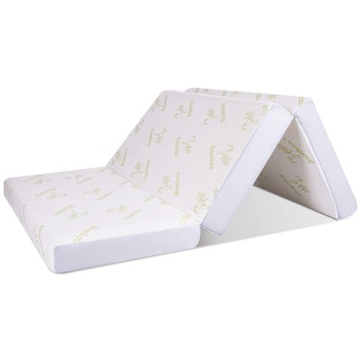 Folding Portable Mattress Bamboo Cover 6-Inch Memory Foam Guest Sofa Carry Bag