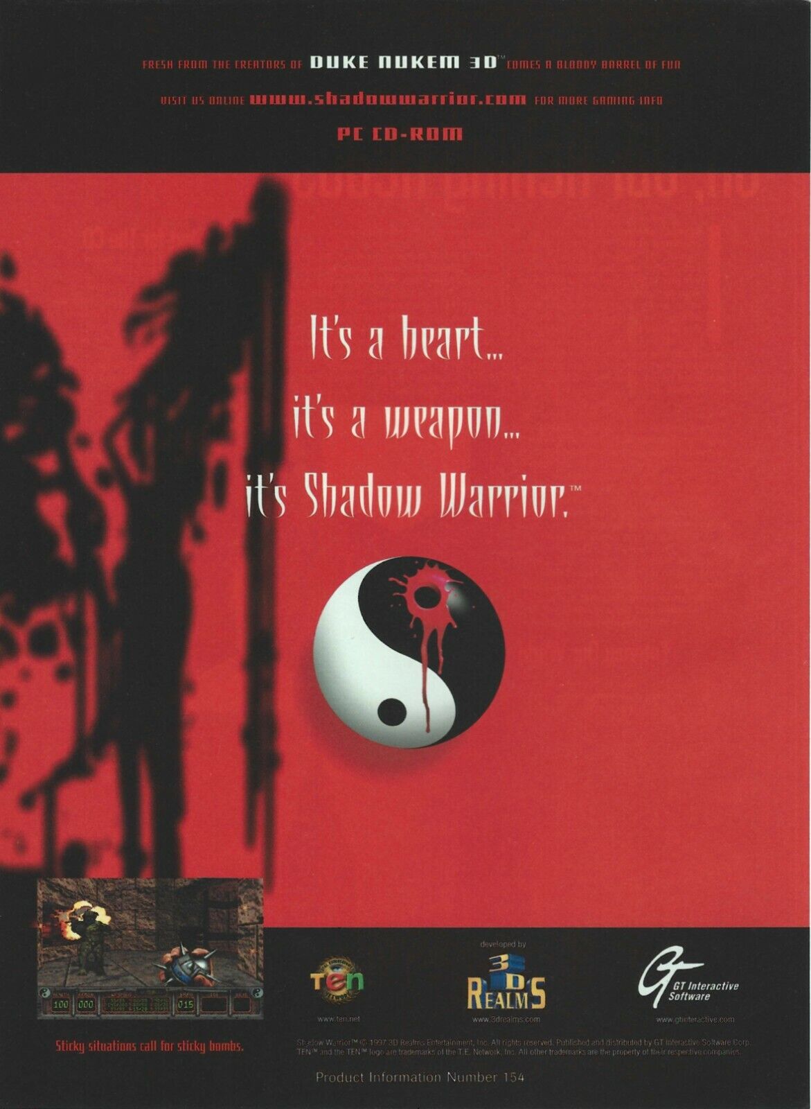 Shadow Warrior 1997 PC Box Artwork 18x24 Poster. 