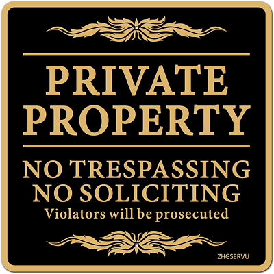 #ad No Trespassing Sign Private Property No Soliciting Safety Warning Sign 12” x 12” $14.17