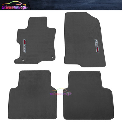 Floor Mat Set Fits 08-12 Honda Accord 4DR Gray Nylon Carpets 4PCS w/ Mugen