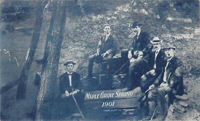 J86/ Maple Grove Chillicothe Ohio Postcard c1910 Men at Spring Water 168