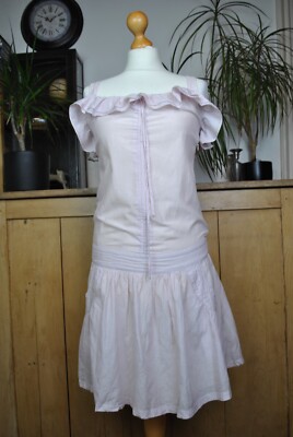 Designer Marc by Marc Jacobs Kleid violett beige gestreift Seidenmischung ärmellos 2