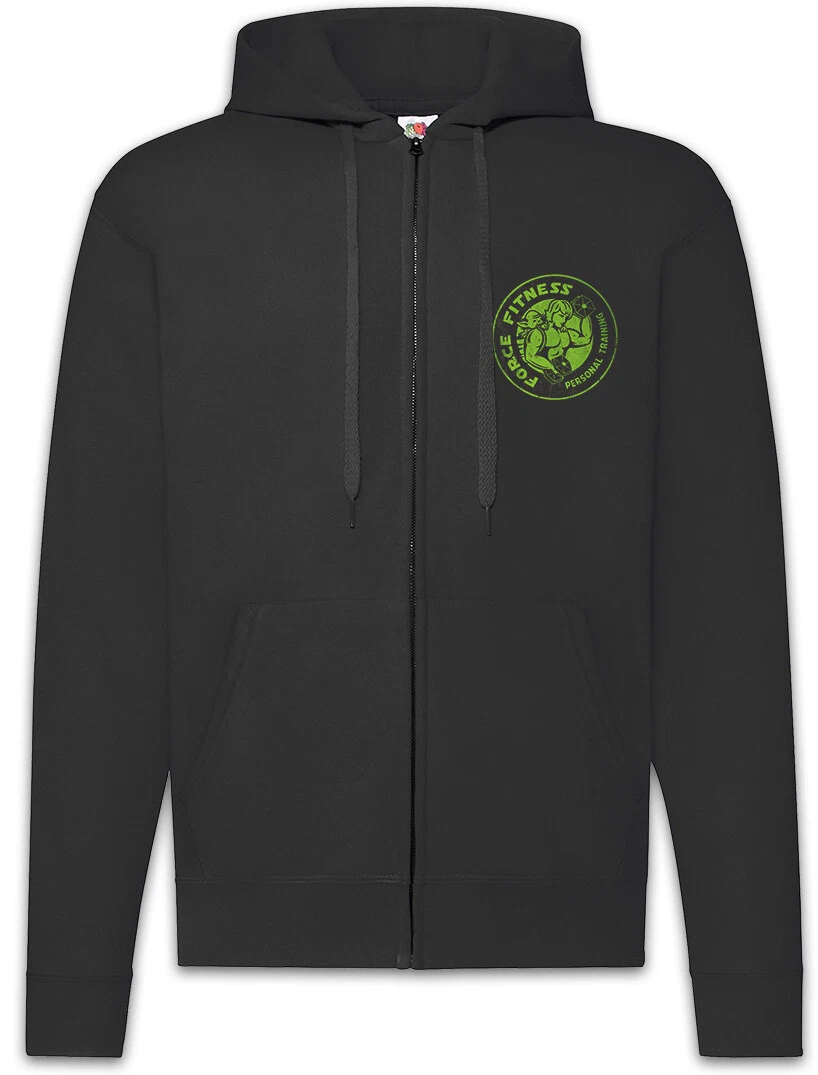 Force Fitness Logo Zipper Hoodie Star Yoda Luke The Wars Jedi Sith Skywalker