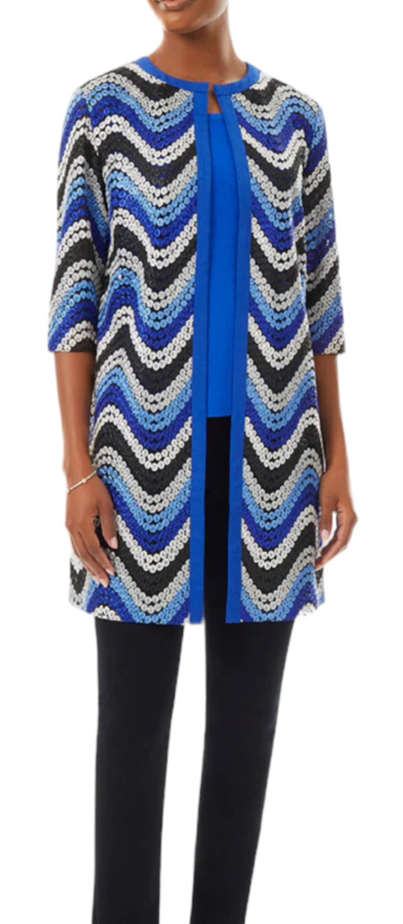 Ming Wang Chevron Pattern Textural Lace Woven Car… - image 12