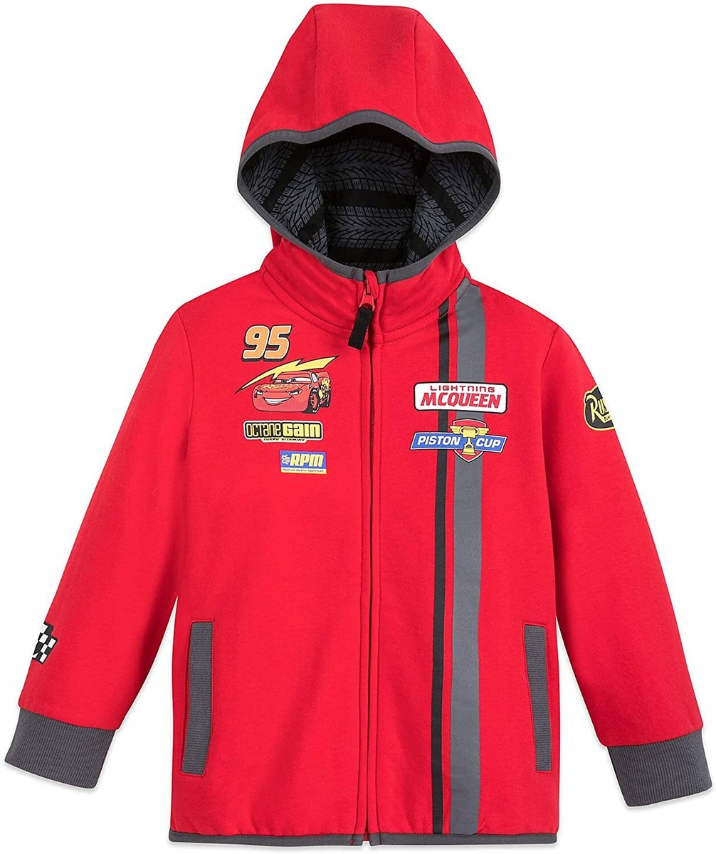 Disney Store Cars Lightning McQueen Zip Hoodie Sweatshirt Boy Size