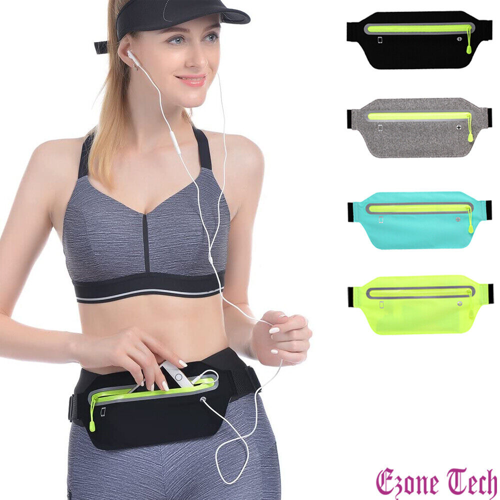 Sports Ultra Slim Fanny Pack Waist Bum Bag Belt Pouch Zip Bag Waterproof Running