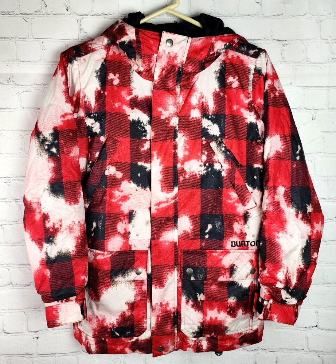 burton ski snowboard collection red plaid acid jacket