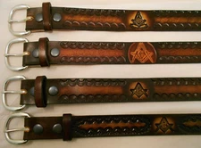 Masonic Leather Belt, USA HandCrafted, Free Masonry, Blue Lodge, Past Master