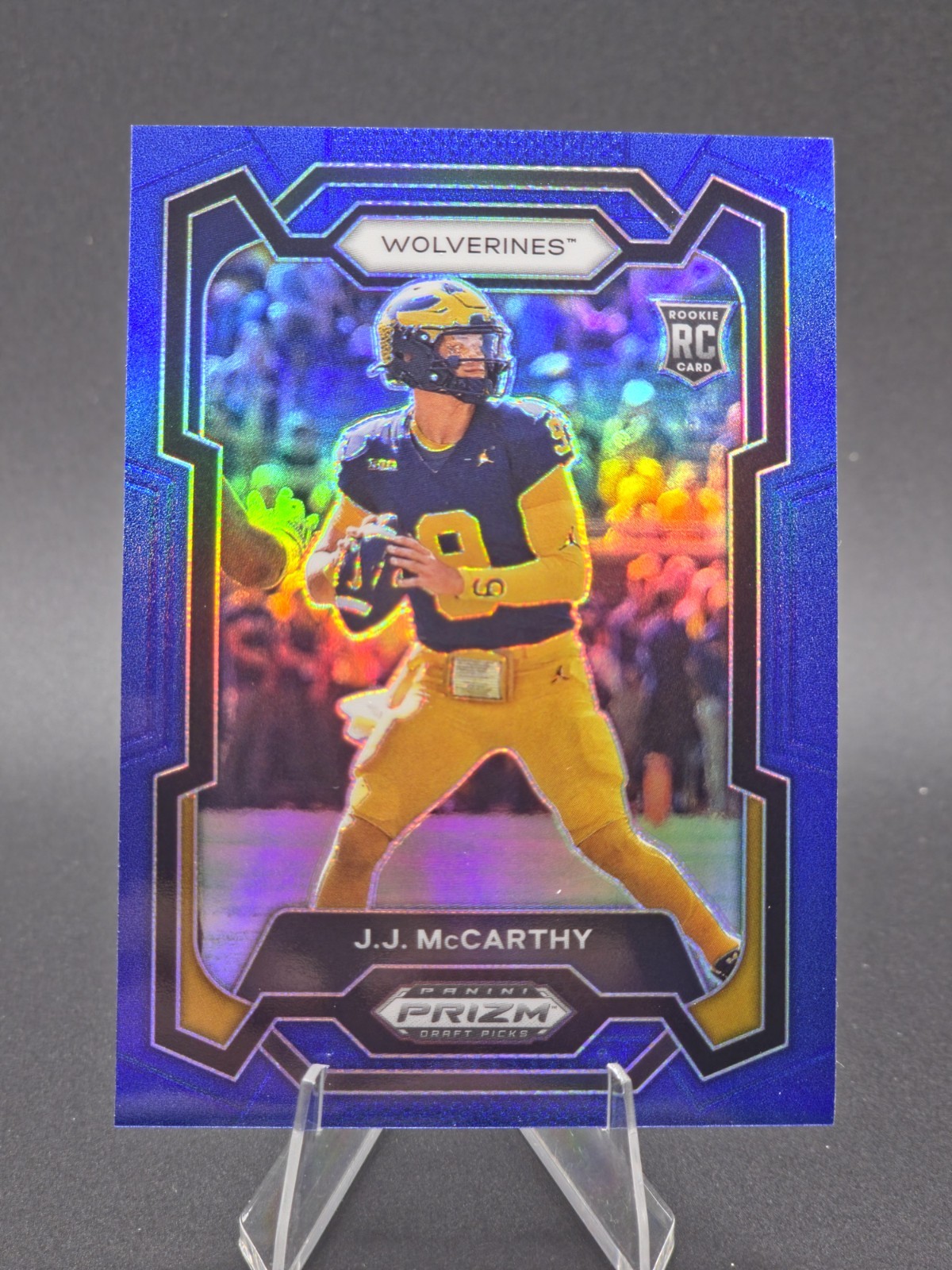 2024 Panini Prizm Draft Picks - J.J. McCarthy #132 Blue Prizm /199 (RC)
