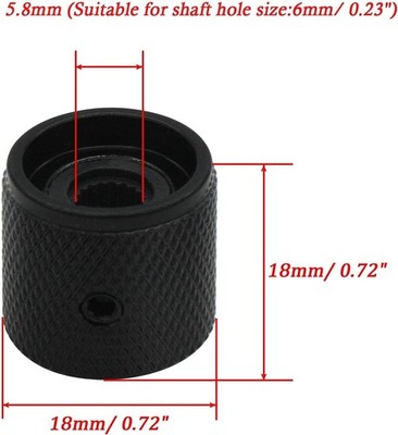 4pcs Black Metal Potentiometer Control Knob Volume Audio Electric Guitar Bass...