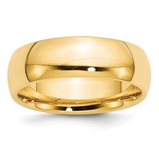 14k Yellow Gold  7mm Standard Weight Comfort ...