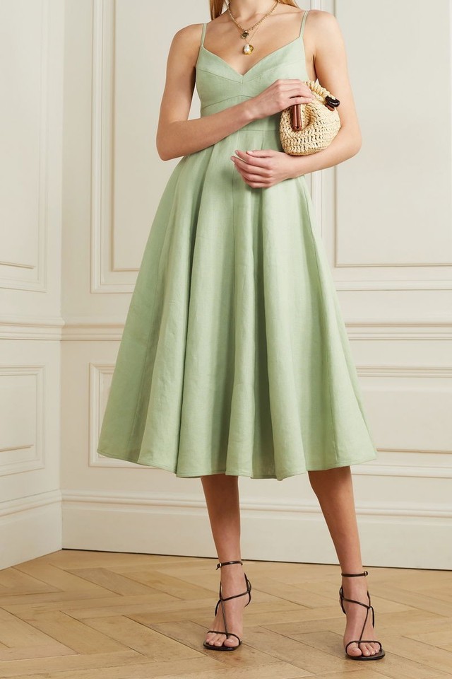 Zimmermann Sage Linen Dancer Picnic Dress Size 3 / 14