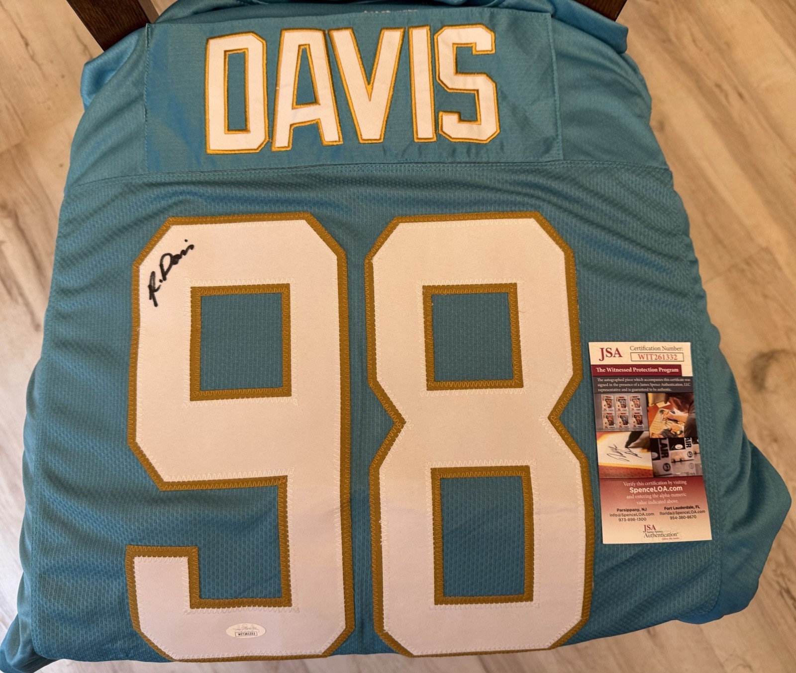 Raekwon Davis Autographed Miami Dolphins Jersey, XL