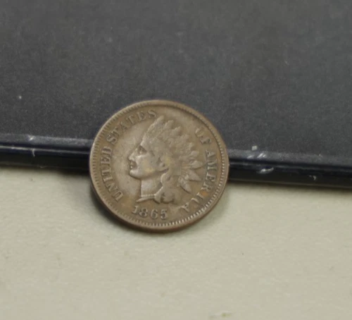 1865 US Indian Cent 1c Semi Key Fine +