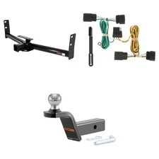 CURT Trailer Hitch Package Towing Kit, Wiring, 45155 2in Rise Ball Mount - 13591